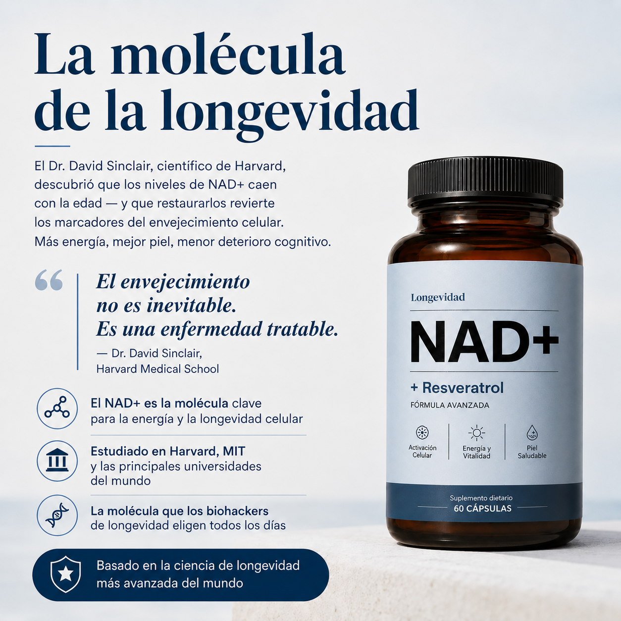 NAD+ Anti-envejecimiento: Recuperá tu juventud